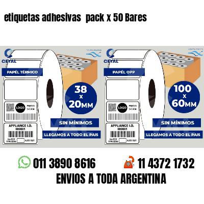 etiquetas adhesivas  pack x 50 Bares