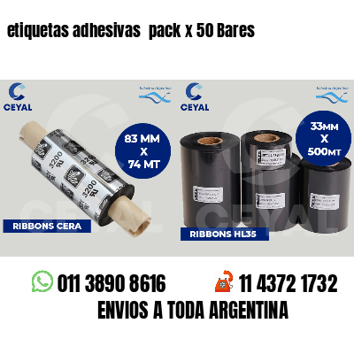 etiquetas adhesivas pack x 50 Bares