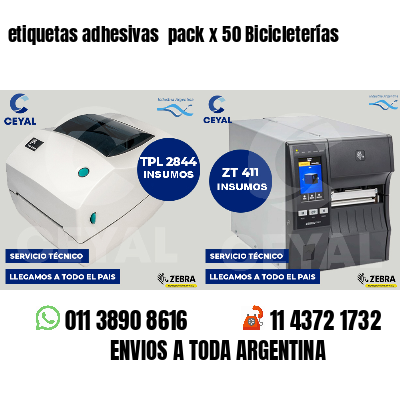 etiquetas adhesivas pack x 50 Bicicleterías