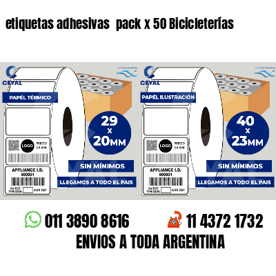 etiquetas adhesivas  pack x 50 Bicicleterías