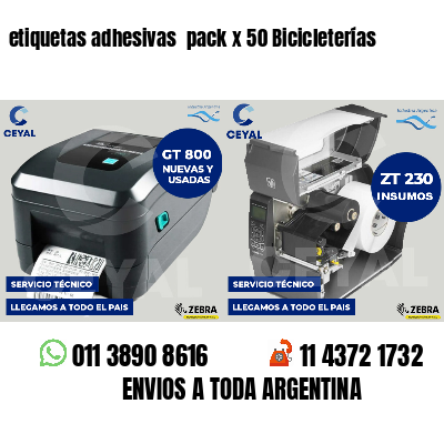 etiquetas adhesivas  pack x 50 Bicicleterías