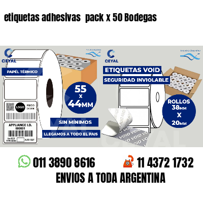 etiquetas adhesivas  pack x 50 Bodegas