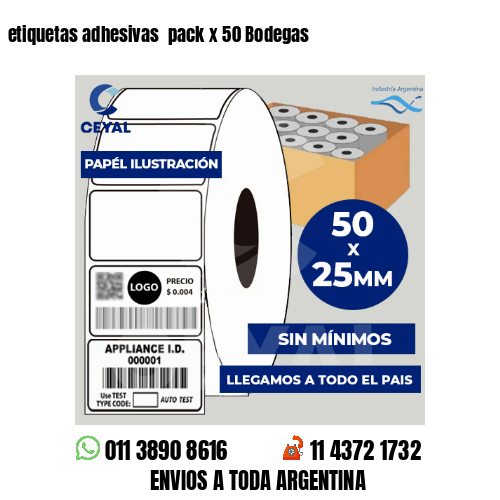 etiquetas adhesivas  pack x 50 Bodegas