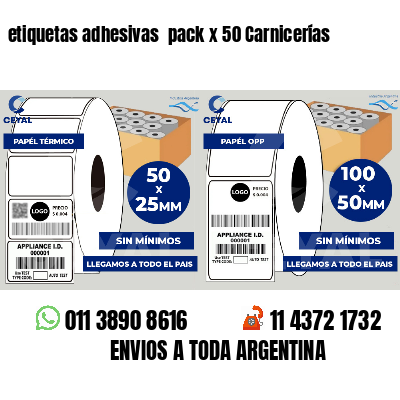 etiquetas adhesivas  pack x 50 Carnicerías