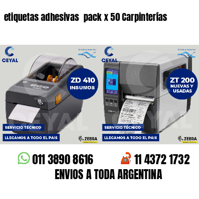 etiquetas adhesivas pack x 50 Carpinterías