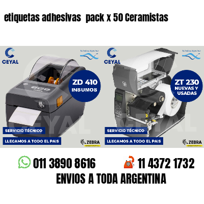 etiquetas adhesivas  pack x 50 Ceramistas