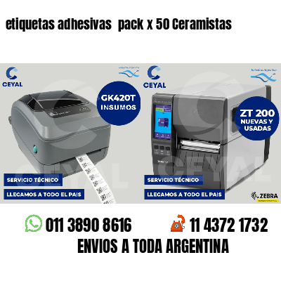 etiquetas adhesivas  pack x 50 Ceramistas