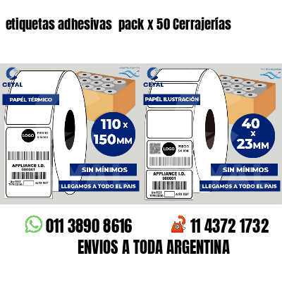 etiquetas adhesivas pack x 50 Cerrajerías