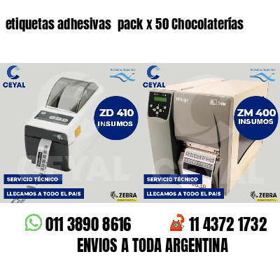 etiquetas adhesivas  pack x 50 Chocolaterías