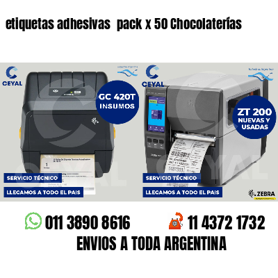 etiquetas adhesivas  pack x 50 Chocolaterías