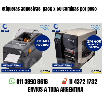 etiquetas adhesivas  pack x 50 Comidas por peso