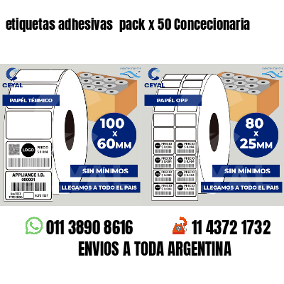 etiquetas adhesivas pack x 50 Concecionaria