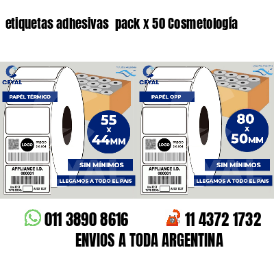etiquetas adhesivas pack x 50 Cosmetología