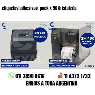 etiquetas adhesivas  pack x 50 Cristalería
