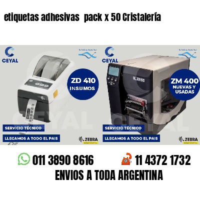 etiquetas adhesivas  pack x 50 Cristalería