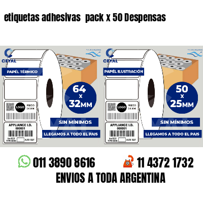 etiquetas adhesivas  pack x 50 Despensas