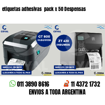 etiquetas adhesivas  pack x 50 Despensas