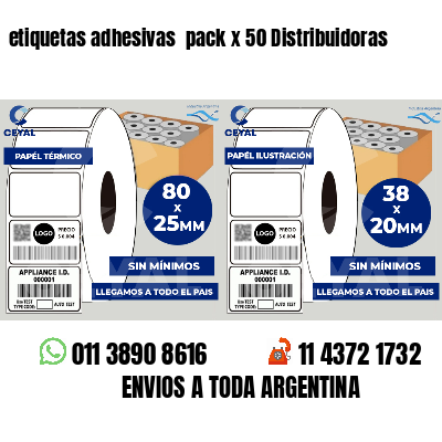 etiquetas adhesivas pack x 50 Distribuidoras