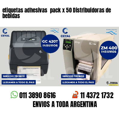 etiquetas adhesivas  pack x 50 Distribuidoras de bebidas
