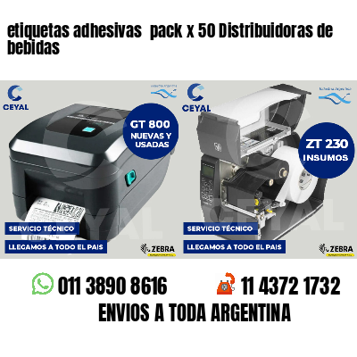 etiquetas adhesivas  pack x 50 Distribuidoras de bebidas