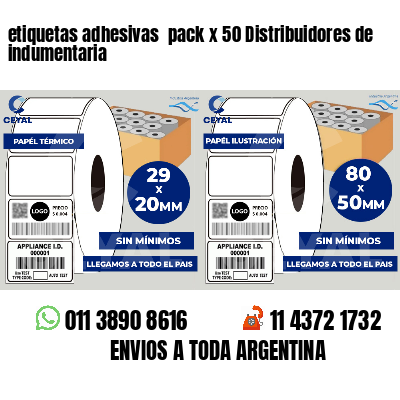 etiquetas adhesivas pack x 50 Distribuidores de indumentaria