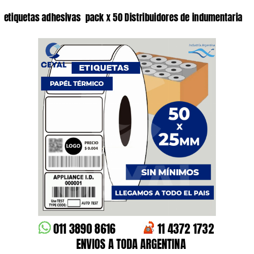 etiquetas adhesivas  pack x 50 Distribuidores de indumentaria