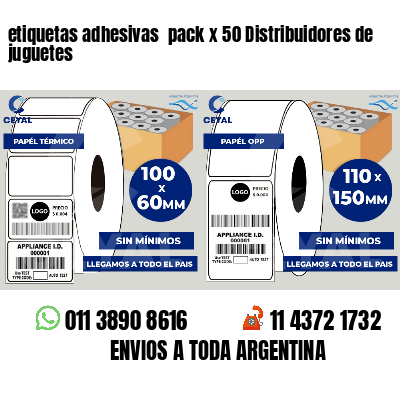 etiquetas adhesivas  pack x 50 Distribuidores de juguetes