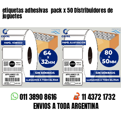 etiquetas adhesivas  pack x 50 Distribuidores de juguetes