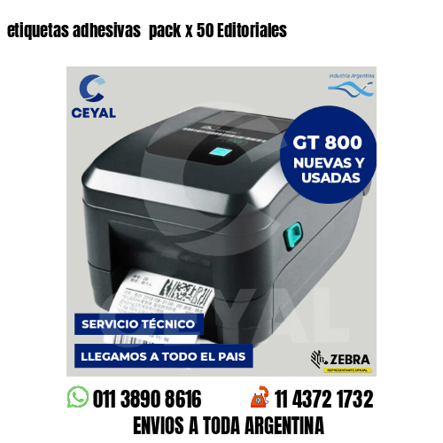 etiquetas adhesivas  pack x 50 Editoriales