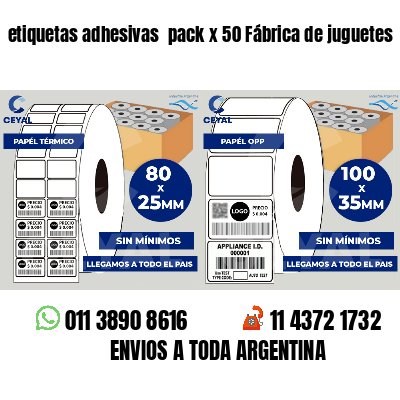etiquetas adhesivas  pack x 50 Fábrica de juguetes