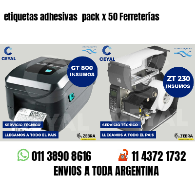 etiquetas adhesivas  pack x 50 Ferreterías