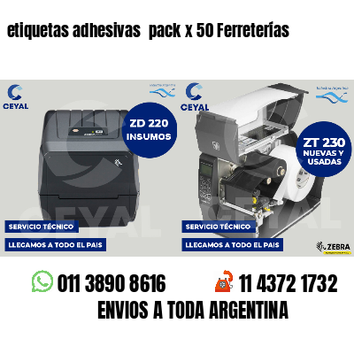 etiquetas adhesivas  pack x 50 Ferreterías
