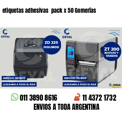 etiquetas adhesivas  pack x 50 Gomerías