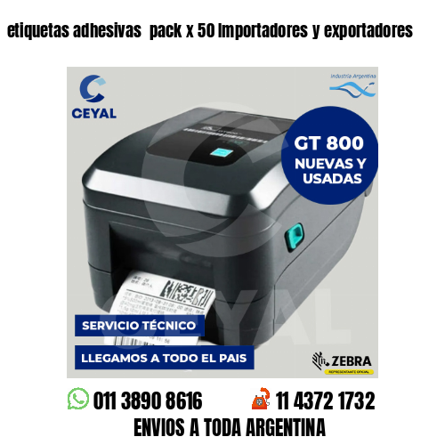 etiquetas adhesivas  pack x 50 Importadores y exportadores