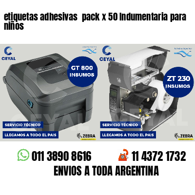etiquetas adhesivas  pack x 50 Indumentaria para niños