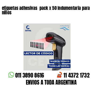 etiquetas adhesivas pack x 50 Indumentaria para niños