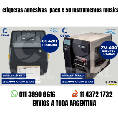 etiquetas adhesivas  pack x 50 Instrumentos musicales
