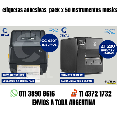 etiquetas adhesivas  pack x 50 Instrumentos musicales