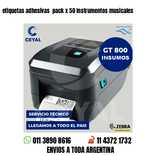 etiquetas adhesivas  pack x 50 Instrumentos musicales