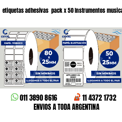 etiquetas adhesivas pack x 50 Instrumentos musicales