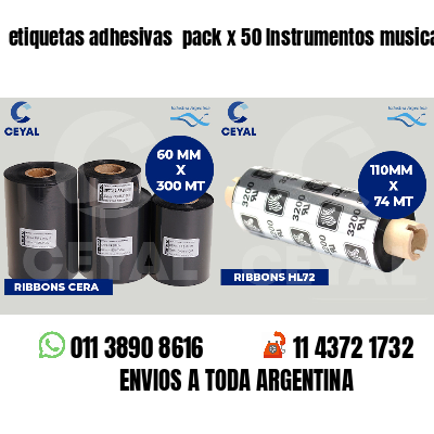 etiquetas adhesivas pack x 50 Instrumentos musicales