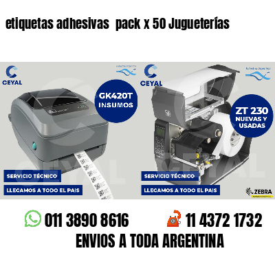 etiquetas adhesivas  pack x 50 Jugueterías