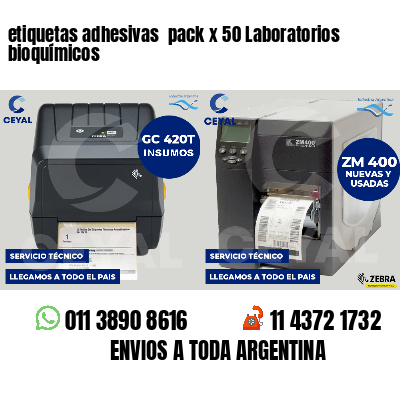 etiquetas adhesivas  pack x 50 Laboratorios bioquímicos