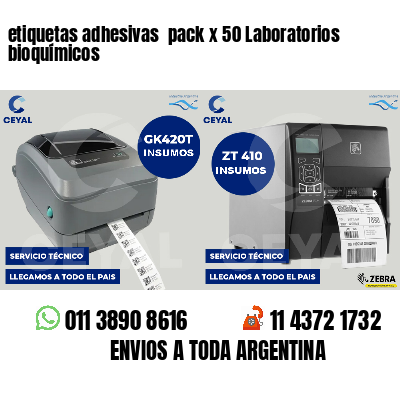 etiquetas adhesivas  pack x 50 Laboratorios bioquímicos
