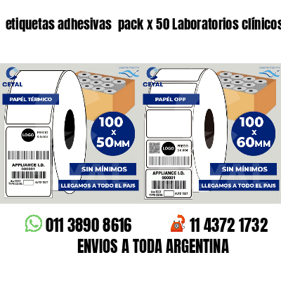 etiquetas adhesivas  pack x 50 Laboratorios clínicos
