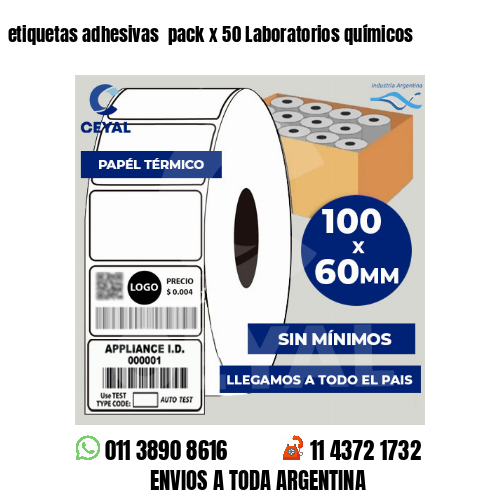 etiquetas adhesivas  pack x 50 Laboratorios químicos