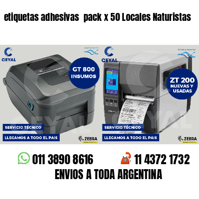 etiquetas adhesivas  pack x 50 Locales Naturistas