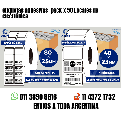etiquetas adhesivas pack x 50 Locales de electrónica