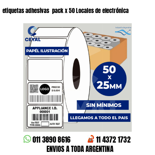 etiquetas adhesivas  pack x 50 Locales de electrónica