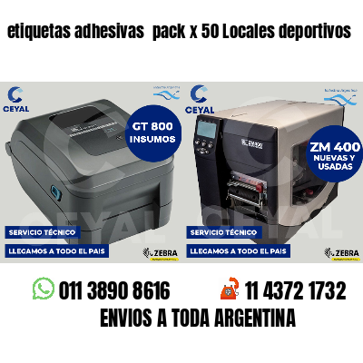 etiquetas adhesivas  pack x 50 Locales deportivos